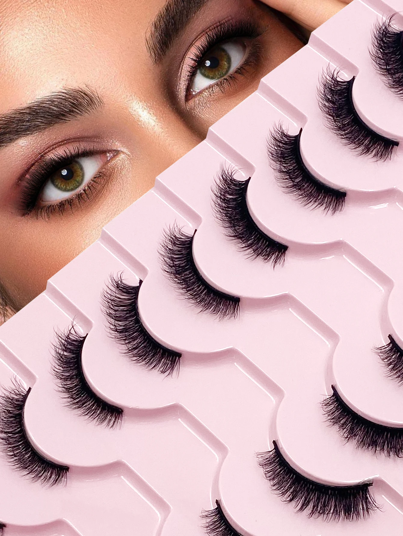 نصف جلدة 10 أزواج نصف جلدة لين - مراجعة Eyelash Extension Cat Eye وسعره
