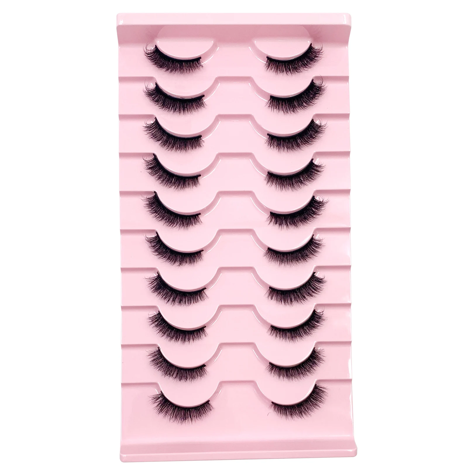 نصف جلدة 10 أزواج نصف جلدة لين - مراجعة Eyelash Extension Cat Eye وسعره