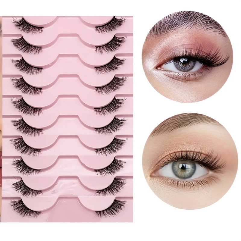 10 أزواج من الرموش الطبيعية ال - مراجعة Eyelash Extension Cat Eye وسعره
