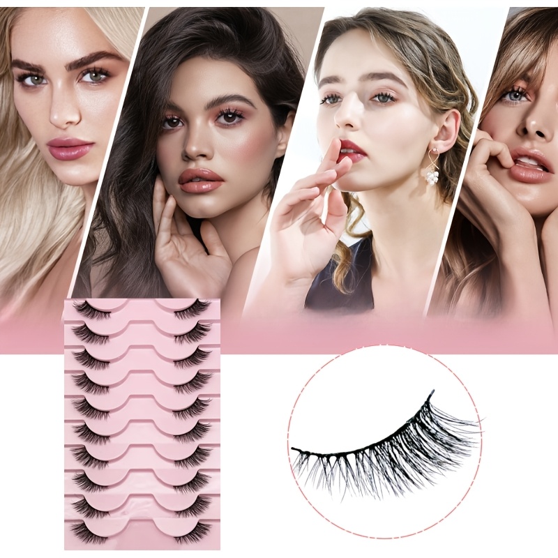 10 أزواج من الرموش الطبيعية ال - مراجعة Eyelash Extension Cat Eye وسعره