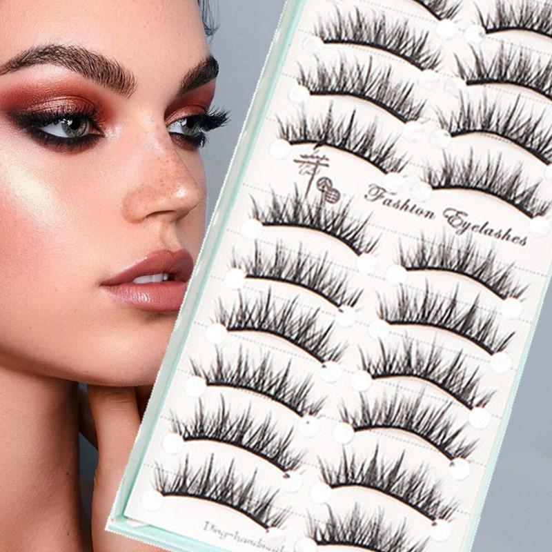 10 أزواج من الرموش الصناعية ال - مراجعة Eyelash Extension Cat Eye وسعره